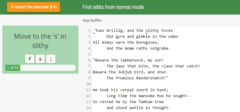 Vim Valley interactive exercise engine